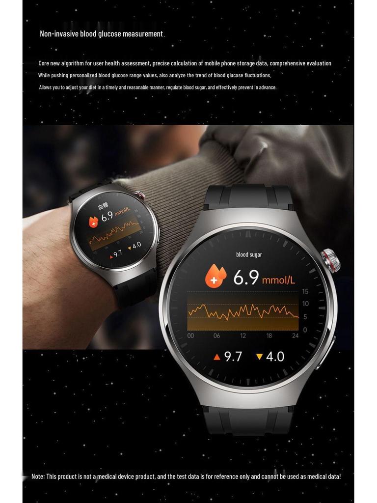 Huaqiangbei GT9 Smartwatch: Multifunctional Bluetooth Sports Watch with Sleep, Heart Rate, and Blood Glucose Monitoring
