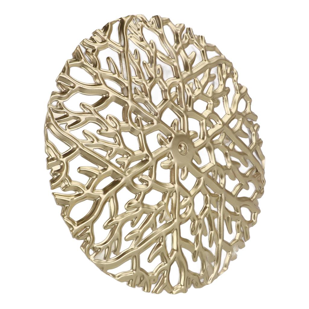 Gold Wall Art Set Iron Exquisite Tree Branch Round Shape Hollow Design Metal Wall Hanging