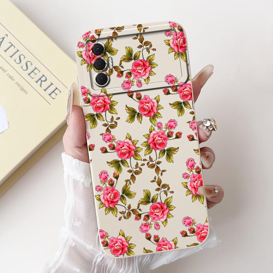 Für Tecno Spark 8P Spark8P 8 P KG7 Hülle Abdeckung Weiches Silikon TPU Blume Schmetterling Girly Mode Malerei Handyhülle Stoßstange Fundas