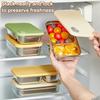 Pojemniki na przekąski ze stali nierdzewnej 2-komorowy lunch box szczelny pojemnik bento z pokrywkami pojemniki na żywność wielokrotnego użytku do podróży kempingu na zewnątrz