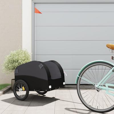 Vidaxl Fahrradanhänger für Tiere, Schwarz, 30 kg, Eisen