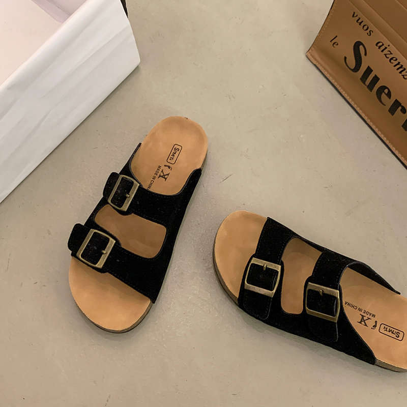 

Soft-soled Boken shoes platform slippers women s outerwear 2025 summer new retro casual versatile girls beach shoes 40 чорний