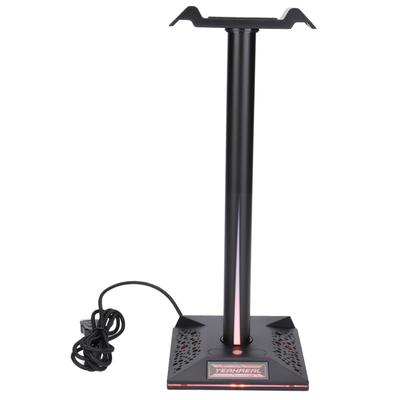 RGB Gamer Headphone Stand Dual Headset Hanger Base with 3.5mm AUX and 2 USB Ports for Gamer Desktop