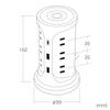 Sanwa Supply Tower-Style Power Strip with 12 AC Outlets, 2 USB-A Ports, and 1 Type-C Port, 2m Length, and a Centralized Switch, Black, TAP-B112C1A2BK