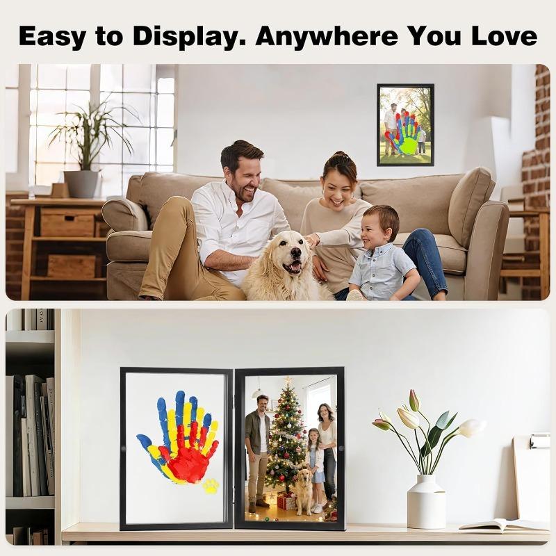 Family Handprint Baby Handprint and Footprint DIY Handmade Souvenir Wooden Frame Gift Suitable Mother's Day, Anniversary