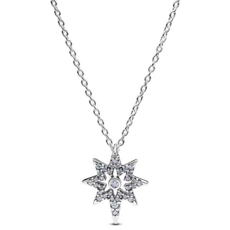Pandora Irregular Star Shape Pendant 925 Silver Necklace Women necklace 393600CO1 Box