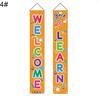 2Pcs Back To School Colorful Welcome Couplet Banner Door Wall Hanging Sign Flag