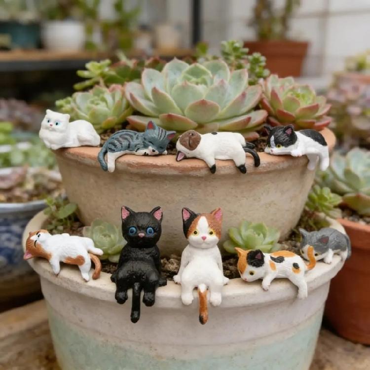 Katzen Figur Computer Monitor Dekorationen Kreatives Autozubehör, Maskottchen Handwerk Tier Sammlerfigur Heimdekorationen