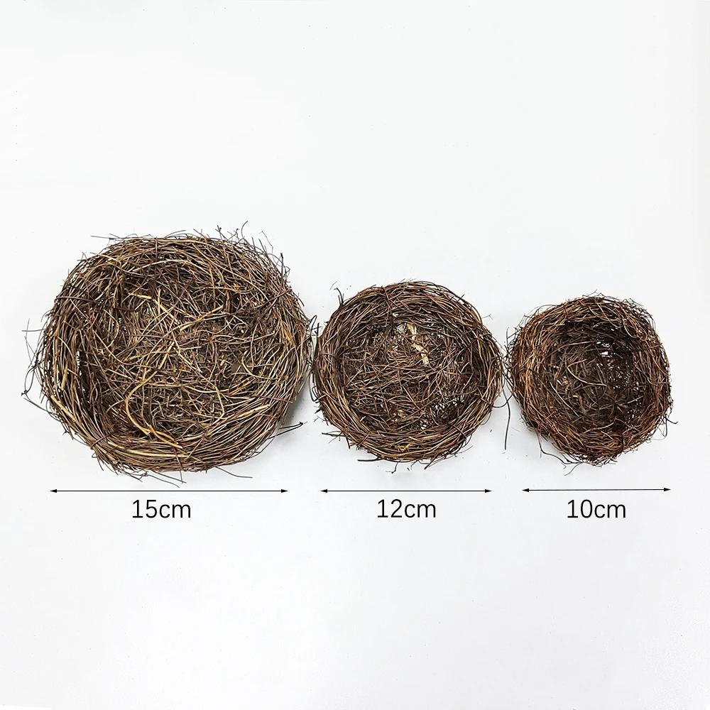2025 Easter Nature Bird Nest Artificial Nest Handmade Easter Egg Nest Easter Decoration for Home Garden Decoration DIY Craft