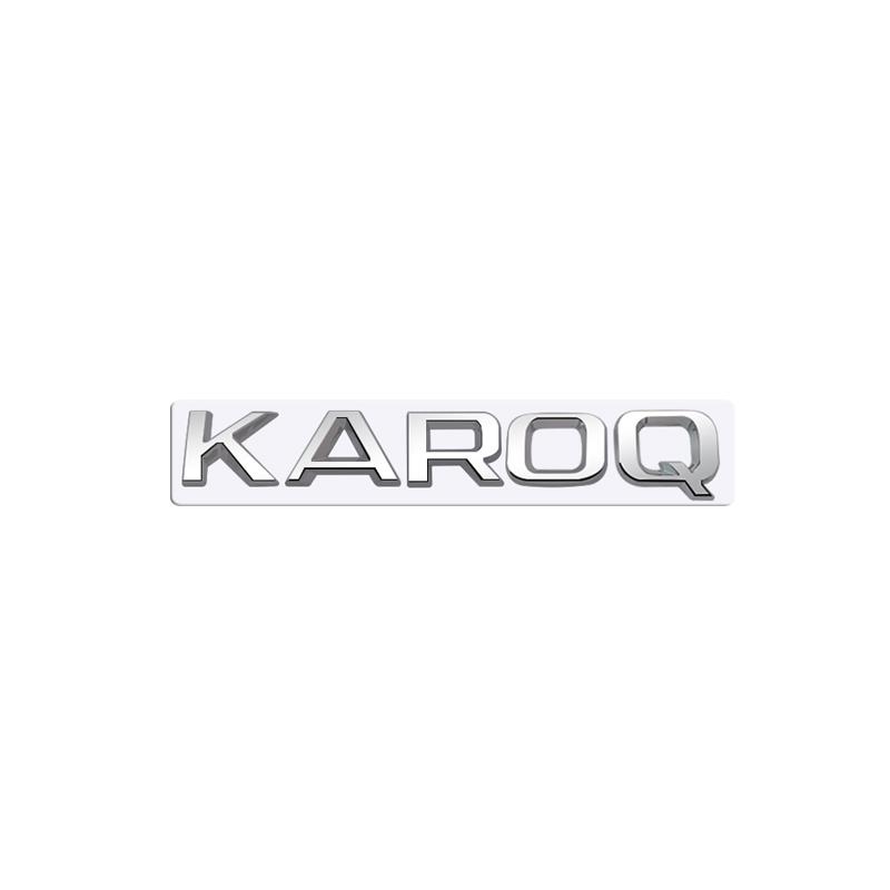 MetaL 3D Badge Logo Car Rear Trunk Body Sticker Letter Emblem For Skoda Karoq 4X4 Accessories Glossy Black Matte Black
