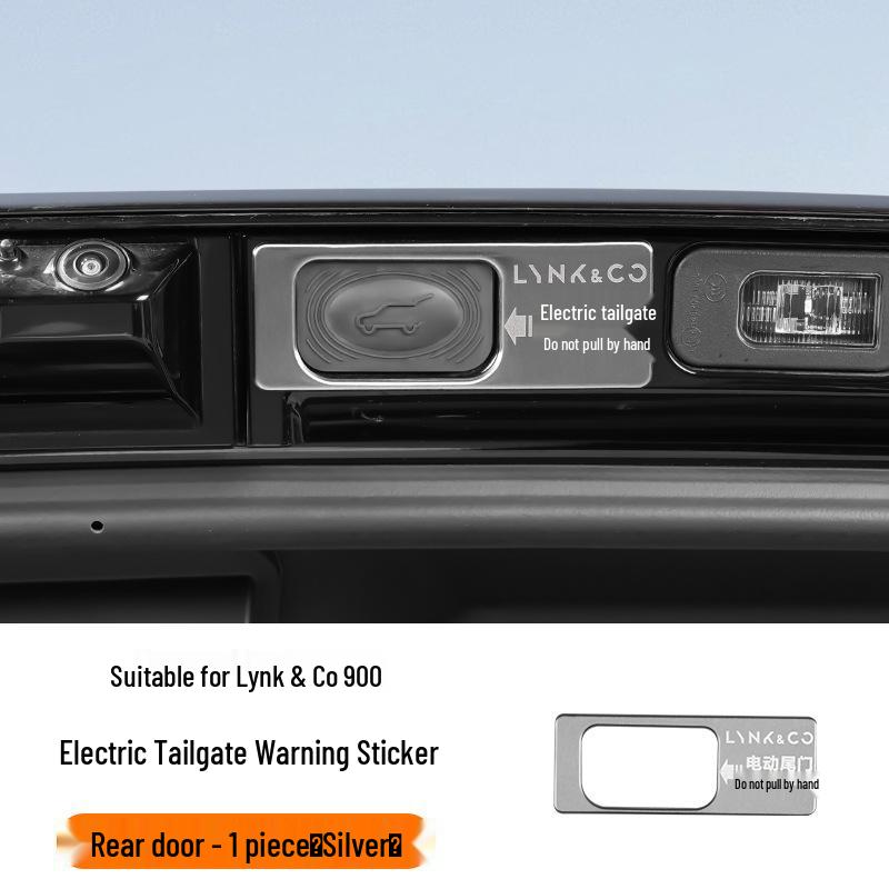 Sada tlačítek elektrického víka kufru a varovných samolepek na kufr Lynk & Co 900