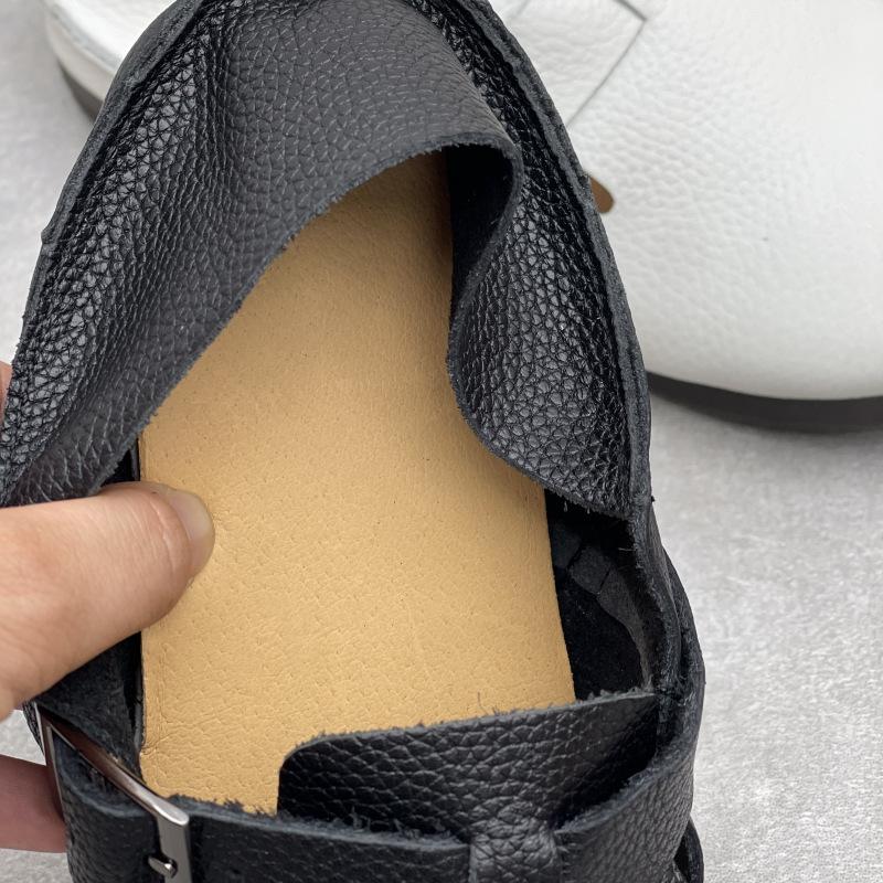 Fashion GKTINOO Genuine Leather Round Toe Soft Soled Loafers Summer 2025 New Versatile Soft Cowhide Flat Women's Shoes
