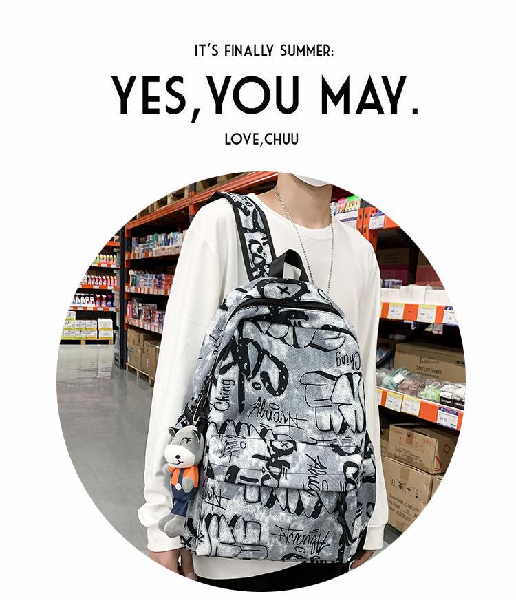 Trendy skolesekk for studenter: Herre- og jente-juniorhøyskole, videregående skole, college-lerretsryggsekk