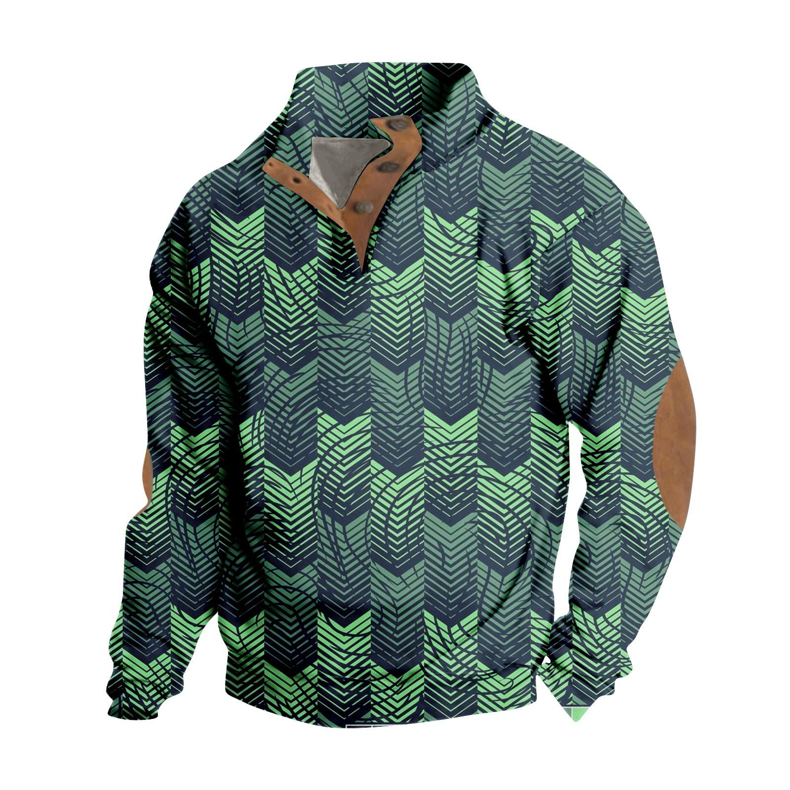 

Весенне-осенняя мужская толстовка с воротником-стойкой на открытом воздухе, повседневные свитера, топы L зелёный