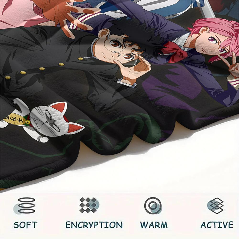 1Pc Dandadan Anime Print Flannel Blanket, High quality Comfortable for All Seasons, Home Decor, Warmth and Comfort, Perfect for Christmas Gifts 33