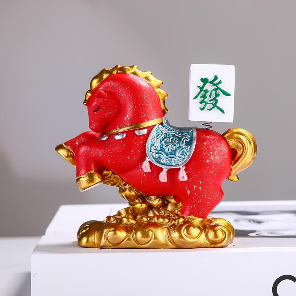 Desktop Ornament New Year Mascot Miniature Resin Zodiac Ornaments Gift Horse Figurine Cabinet