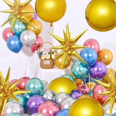 Explosion Star Balloon 60Pcs Black Star Balloons 26Inch 12Point Star Balloons Spike Foil Balloons Starburst Cone Balloons Birthday Wedding Party Decor
