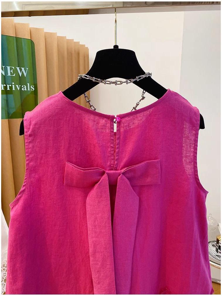 2026 Sleeveless Slimming Lace Camisole - Age-Reducing Patchwork Bow Top for Women's Summer Commute