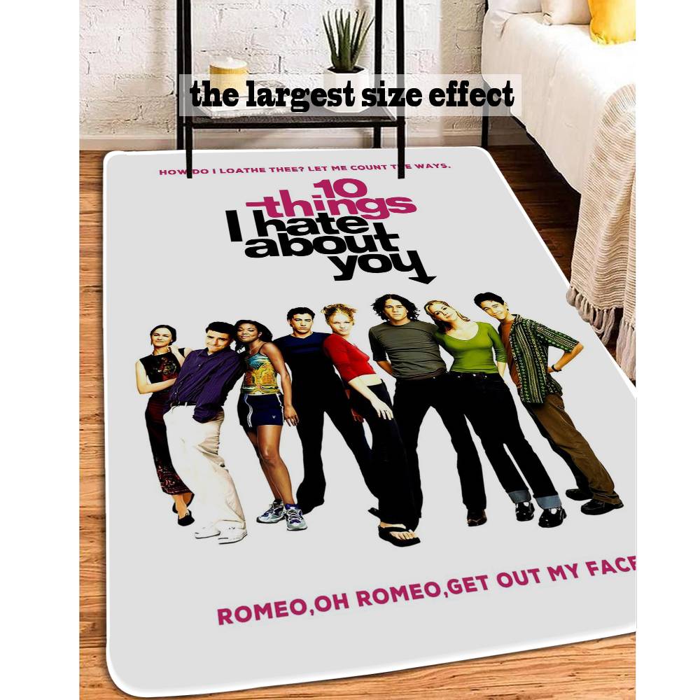 Vintage 10 Things I Hate About You Movie Floor Mat Style Soft Bedroom Floor House Laundry Room Mat Anti-skid Household Carpets