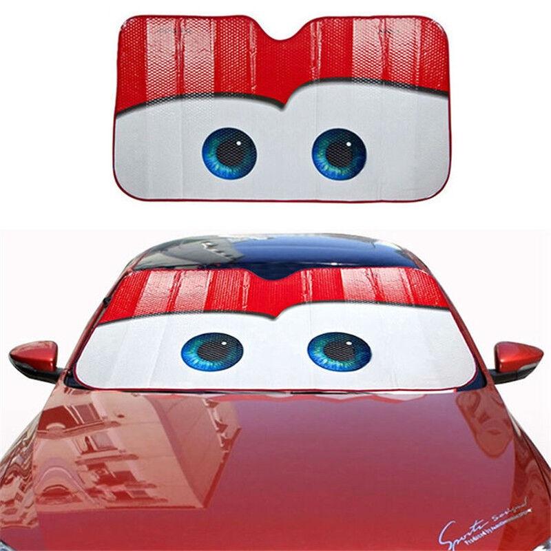 Foil Aluminium Cartoon Car Windshield Sun Shade Big Eyes Cars Front Window Visor
