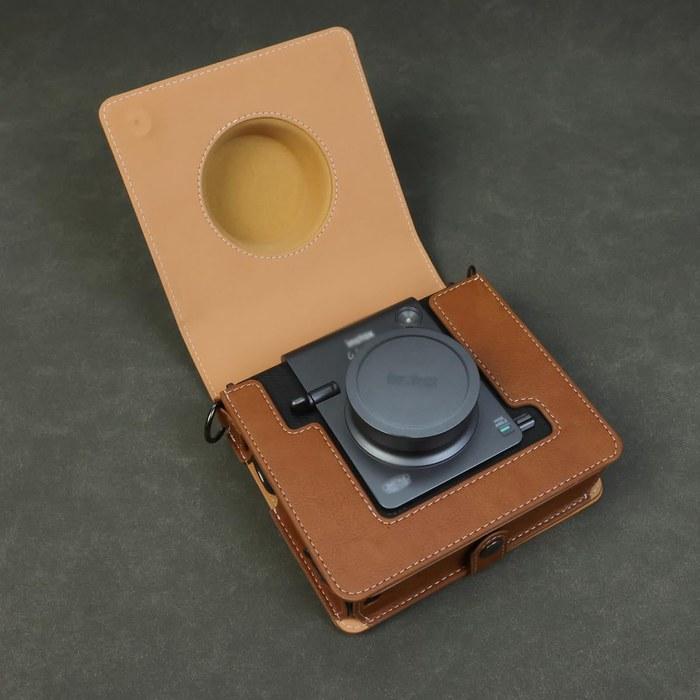 SIUTATDSH Camera Case PU Leather for instax Fujifilm FUJIFILM instax wide evo Liner Case Camera Holder, Shockproof & Portable (Brown)