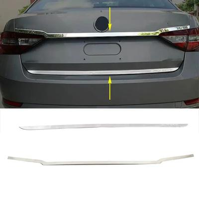 For Skoda Superb 2016 2017 2018  Car Styling Exterior Part Refit Rear Trunk Tailgate Trim Stainless Steel Chrome Sticker