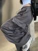 Y2K Women Streetwear Cargo Pants Harajuku Casual Solid Baggy Straight Trousers Fashion Wide Leg Pockets Joggers Trousers