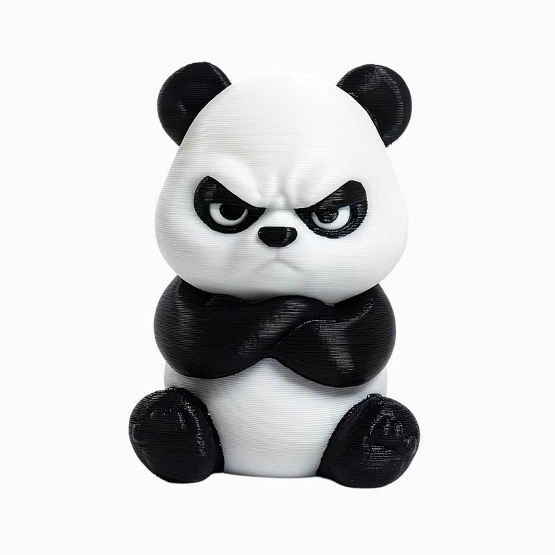 Xiaomi Angry Panda Statue Funny 3D Printed Grumpy Panda Figurine Novelty Animal Desktop Ornament for Home Office Decoration