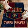Barcelona Club Customize Text Floor Rug Office Rug Perfect for Entryway Study room Dormitory Decorate room Anti-slip Rug Decorate Offices