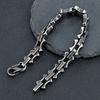 11mm Vintage Keel Chain Bracelet for Men Oxidized Square Link Wristband Viking Punk Father's Day Gift