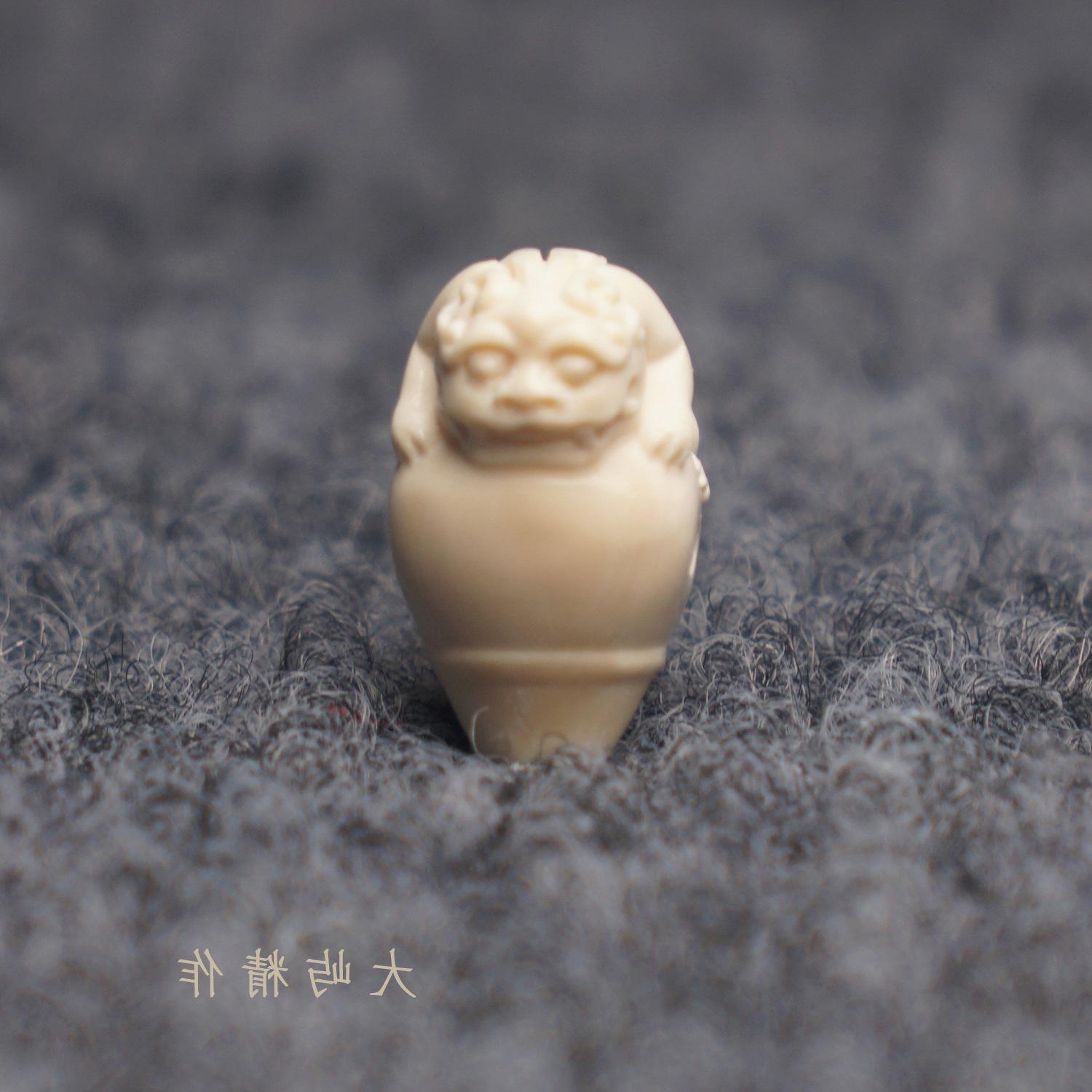 Pixiu Mammoth Ivory Carved Accessory: DIY Bracelet Pendant Three-Pass Hole