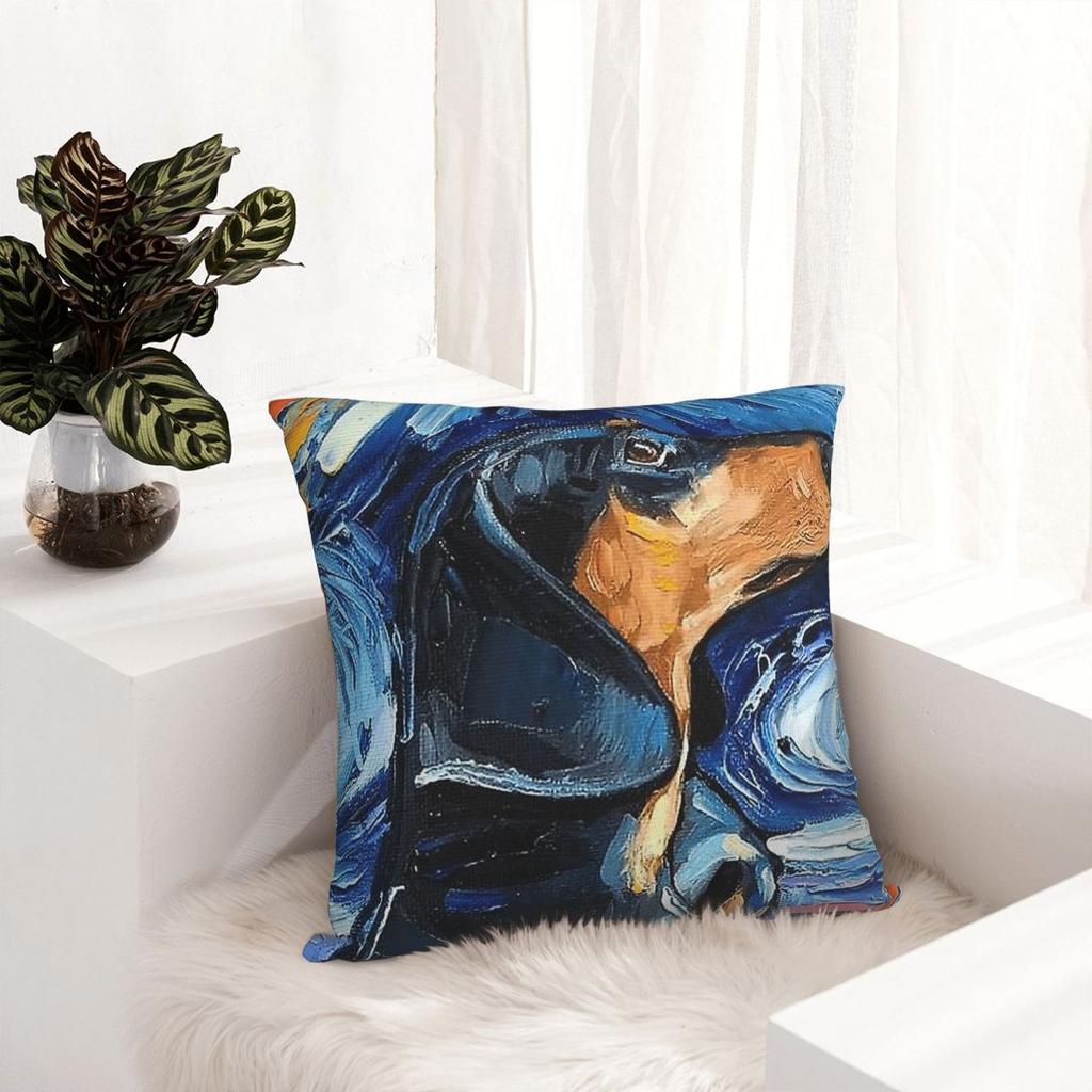 Dachshund Dog Starry Night Pillowcase Polyester Cushion Cover Decorative Wiener Sausage Doxie Pillow Case Cover Home