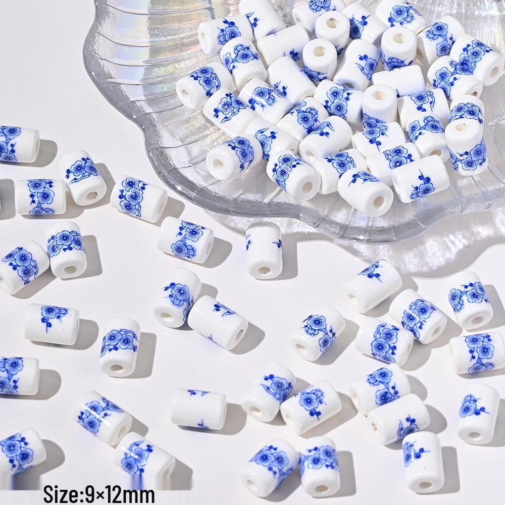 Blue Series Japanese Ceramic Seashell & Heart Beads for DIY Jewelry