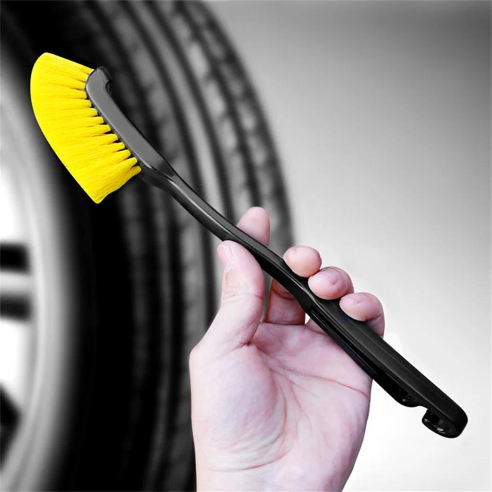 Car Wheel Tire Rim Detailing Brush Truck SUV Wheel Wash Cleaning Detail Brushes with Plastic Handle Auto Washing Cleaner Tools