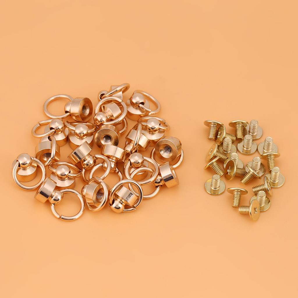20pcs Rivets Fasteners DIY Leather Craft Purse Phone Case Chain Bag   Screws 8mm Four Colors
