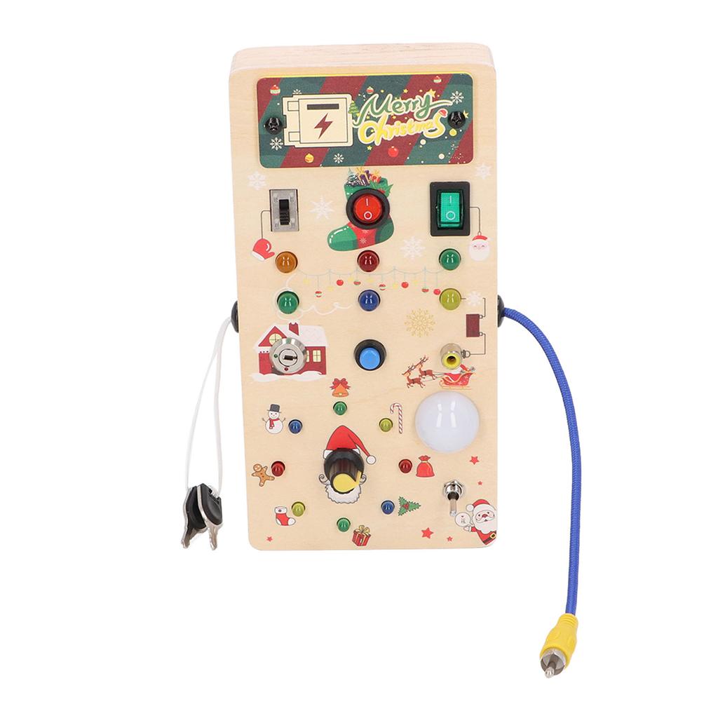 Lights Switch Board Toy Wooden Puzzle Early Education Fine Motor Skill LED Light Switch Board Toy