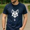 Minimal White Nine Tailed Fox Spirit Graphic T Shirt Unisex Crew Neck Short Sleeve Asian Myth Holiday Gift Top