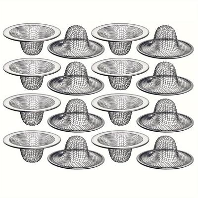 16PCS Stainless Steel Sink Strainers Drain Protector, Bathroom Sink Drain Filter, Kitchen Sink Hair Catcher, Essential Household Accessory