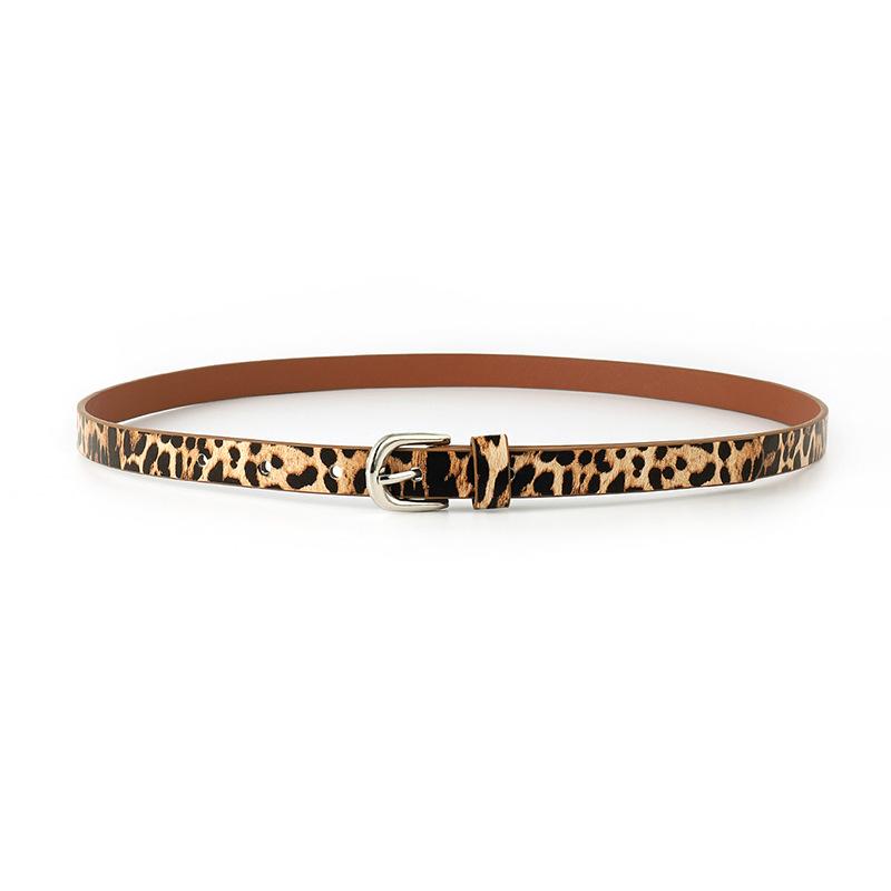 Versatile Alloy Tiger Skin and Leopard Print Thin Waist Belt Narrow Belt Overcoat Skirt Fashionable and Simple Ladies' Belt