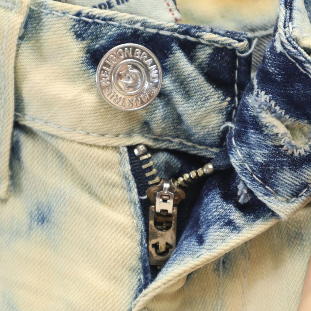 True Religion Crash Machining Skinny Denim Pants W24 Chemical Wash Jeans Women Used