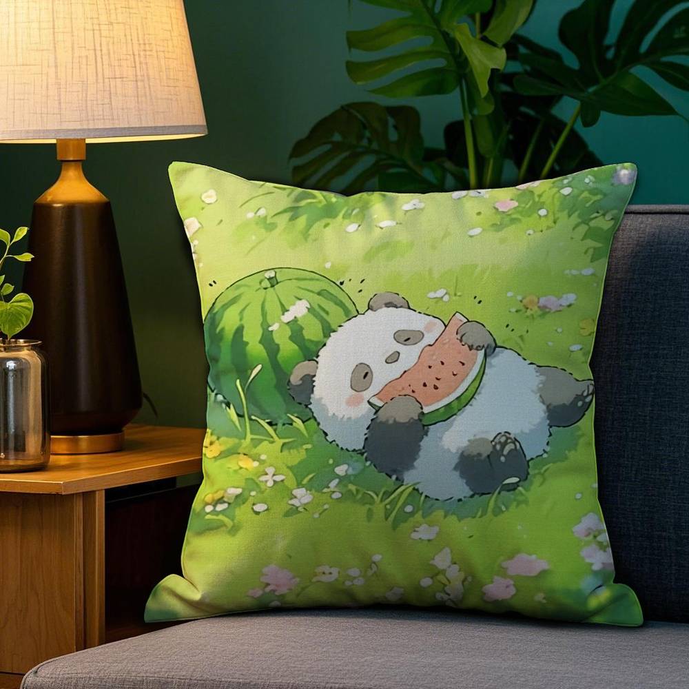 Cartoon Drawing Animal Pillow Case Sofa Living Room Bedroom Double-sided Printing Square Cushion Nap Time Pillow Case