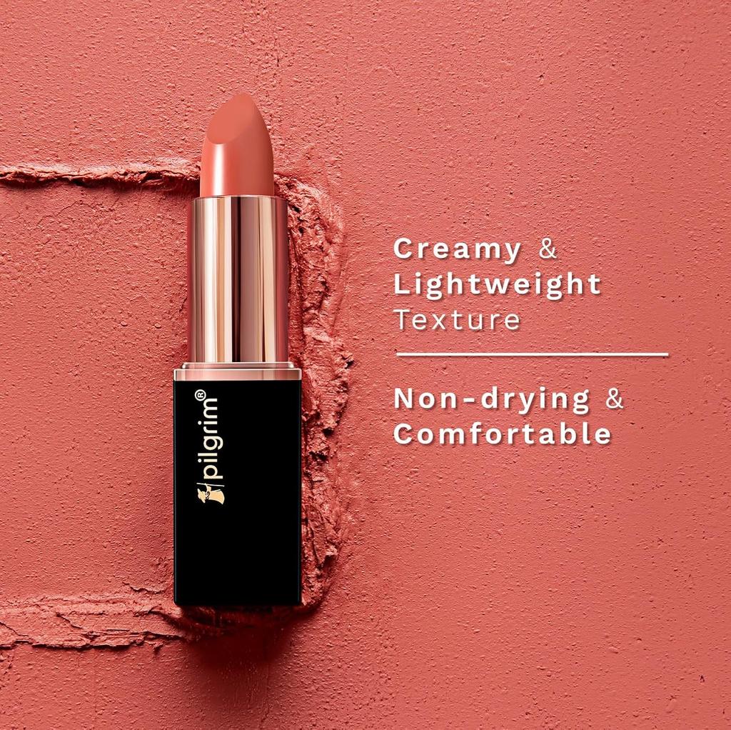 Pilgrim Matte Bullet Lipstick 4.2g Pack of 1 Intense Red Long-Lasting Smudgeproof Lip Colour