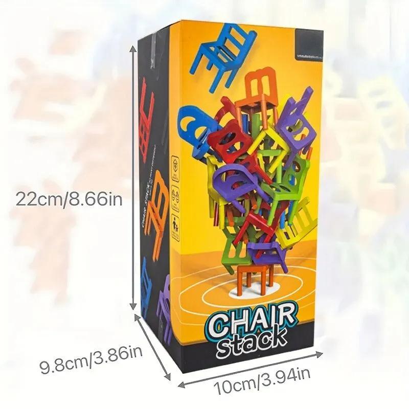 Stacking Chairs Strategy Game Educational Interactive Building Blocks Toys for Kids Adults Fun Family Gatherings Friends Party
