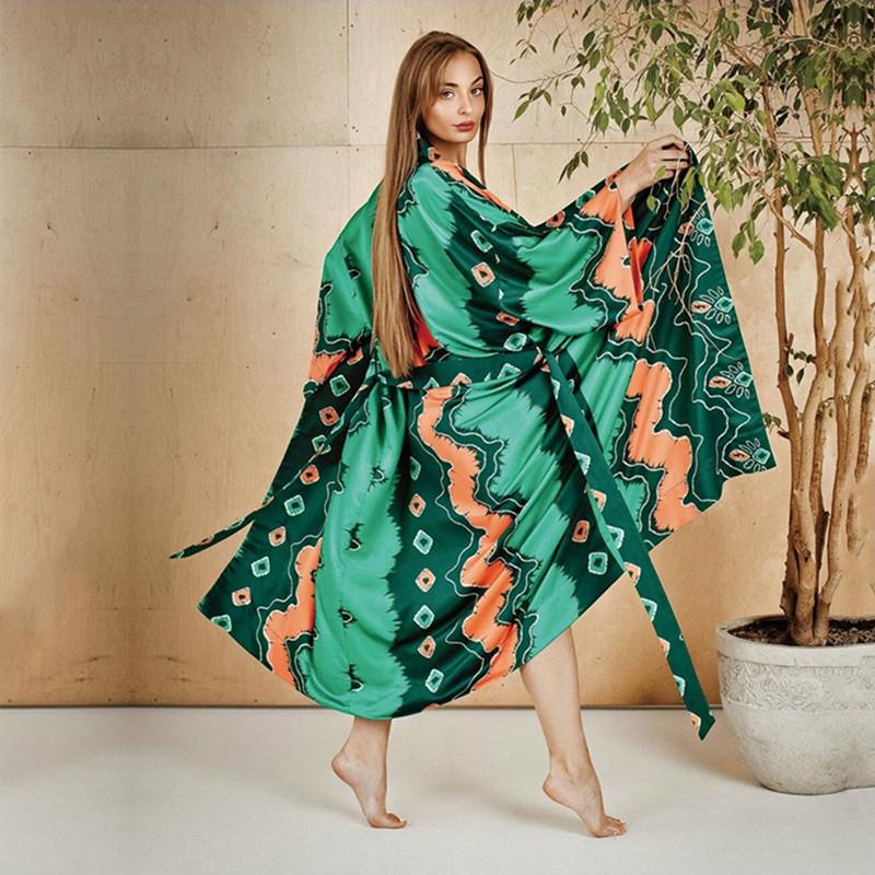 Grün Vintage Bikini Set Vertuschungen Retro Sommer Strand Kimono Kleid Frauen Sommer Beachwear Badeanzug Cover Up A1481