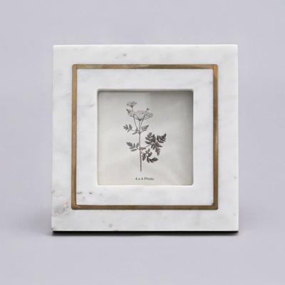 Rivendell Marble Picture Frame 4x4 Inch -Handcrafted Natural Stone Square Photo Frame -Elegant Desk & Tabletop Decor