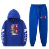 Mens Streetwear Hooded Sweatshirt Set Loose Fit Winter Warm Fleece Lined Casual Tracksuit
