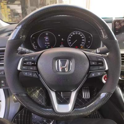 Car Steering Wheel Braid Cover Carbon Fiber Leather Breathable For Honda Accord 10 2018-2020 Insight 2019 Auto Accessories