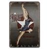 Vintage Metal Sexy Girl Pin Up Girls Plaque Tin Signs Cola Beer Airplane Metal Poster Retro for Bar Pub Club Home Wall Art Decor