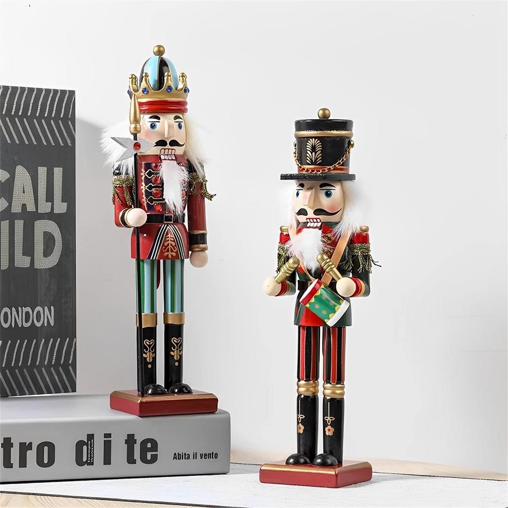 Christmas Nutcracker Ornament 12 inch Traditional Painted Wooden Nutcracker Soldier Doll Nutcracker Figures Holiday Party Tabletop Christmas