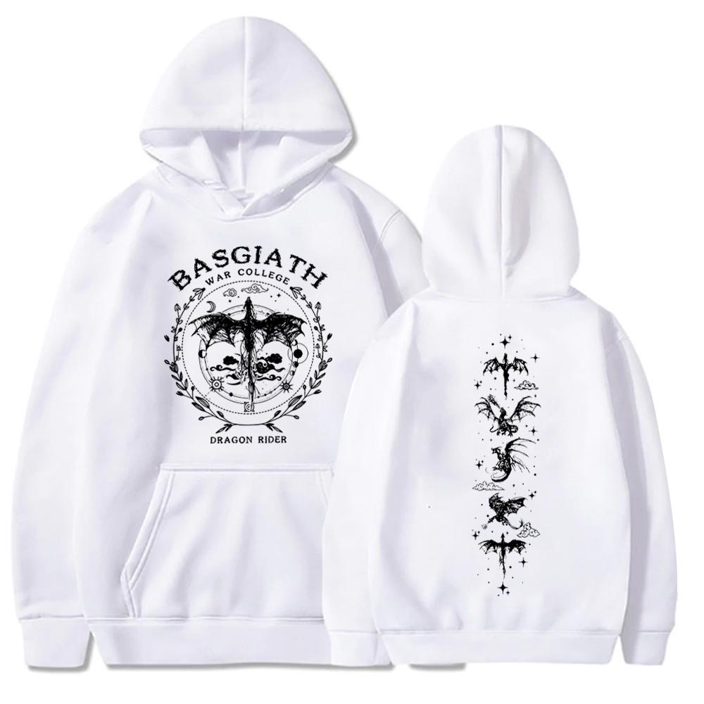 Fourth Wing Drachenreiter Vintage 90er Hoodie Basgiath War College Hoodie Geschenk für Buchliebhaber Pullover Tops Streetwear